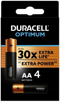 Bateria alkaliczna AA LR6 Duracell pakowana w blister 4 sztuki