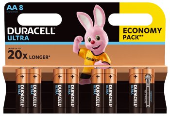 8 x Duracell Ultra Powercheck LR6 AA alkaline battery (blister)