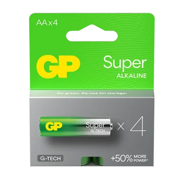 Baterie AA LR6 alkaliczne GP pakowane po 4 sztuki
