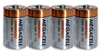 4 x Megacell LR20 D alkaline battery