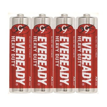 4 x bateria cynkowo-węglowa Eveready Red Heavy Duty R6 AA (producent Energizer) (taca)