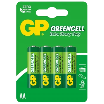 4 x R6 / AA GP GreenCell Zinc-Carbon Battery 