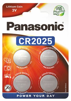 4 x Panasonic CR2025 Mini Lithium Battery