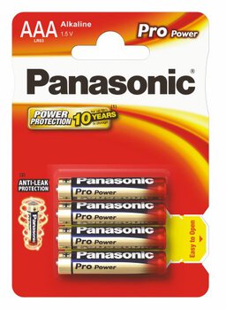 4 x Panasonic Alkaline PRO Power LR03/AAA (blister)