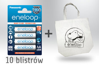 40 x akumulatorki Panasonic Eneloop R6 AA 2000mAh BK-3MCCE/4BE  - pakowane 4 szt. / blister + torba eneloop