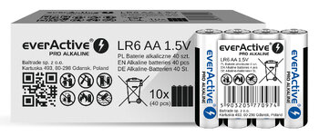 everActive Pro LR6 / AA Alkaline Batteries (Box) - 40 pcs