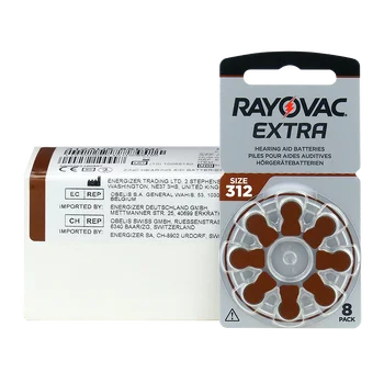 40 x Rayovac Extra 312 hearing aid batteries