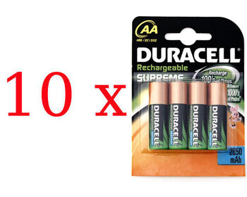 40 x DURACELL R6 AA Ni-MH 2650mAh