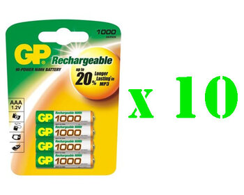 40 x GP R03 AAA Ni-MH 1000 mAh