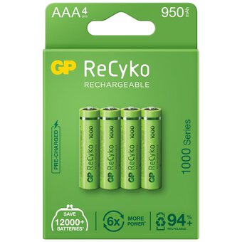 4 x rechargeable batteries AAA / R03 GP ReCyko 1000 Series Ni-MH 950mAh