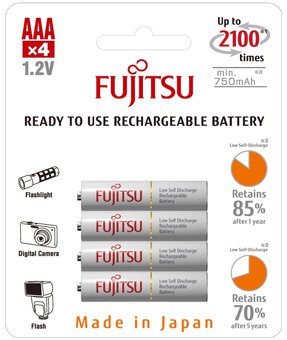 4 x Fujitsu HR-4UTCEX R03/AAA 800mAh rechargeable Batteries