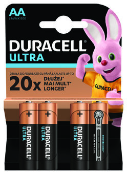 4 x Duracell Ultra Powercheck LR6 AA alkaline battery (blister)
