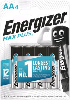 4 x Energizer MAX Plus LR6/AA alkaline battery (blister)