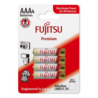 4 x Fujitsu Premium LR03 AAA Blister Batteries