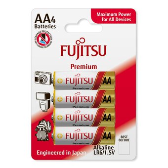 4 x Fujitsu Premium LR6 AA Blister Alkaline Battery