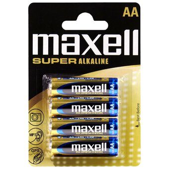 4 x Maxell Super Alkaline LR6 / AA Alkaline Battery