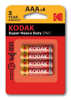 4 x KODAK EXTRA HEAVY DUTY R03 AAA Battery (blister)