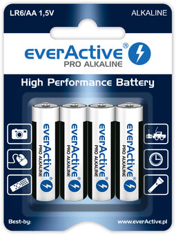 4 x everActive Pro LR6/AA alkaline batteries (blister)