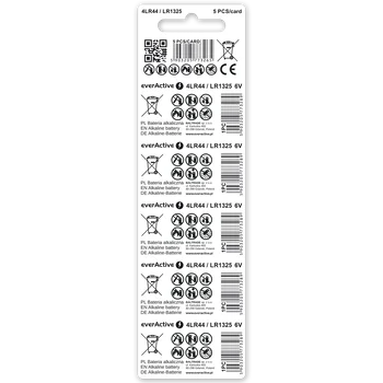 5 x everActive 4LR44 / LR1325 / 544A alkaline battery