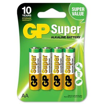 4 x GP Super Alkaline LR6 / AA alkaline battery