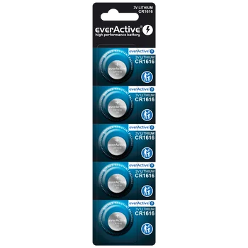 5 x everActive CR1616 mini lithium battery
