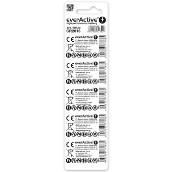 5 x bateria litowa mini everActive CR2016