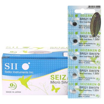 5 x Mini Seizaiken 379 Silver Battery/SR 521 SW/G0