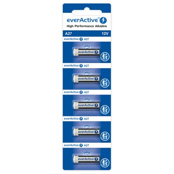 5 x everActive 27A 12V alkaline batteries