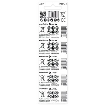 5 x batteries for everActive A32 / 32A 9V car remote controls