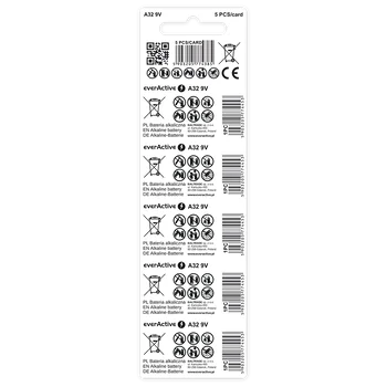 5 x batteries for everActive A32 / 32A 9V car remote controls