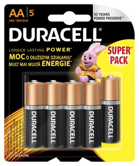5 x bateria alkaliczna Duracell Duralock Basic C&B LR6 AA (blister)