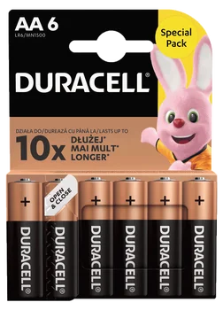 6 x Duracell Basic Duralock LR6 AA alkaline battery (blister)