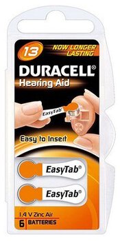 6 x baterie do aparatów słuchowych Duracell Easy Tab 13