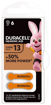 6 x baterie do aparatów słuchowych Duracell Easy Tab 13