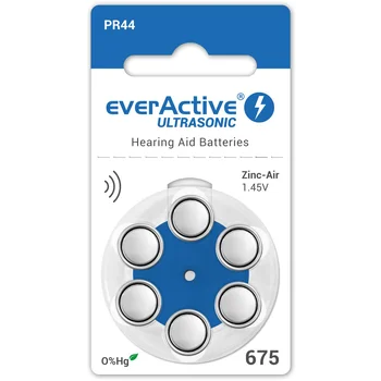 6 x baterie do aparatów słuchowych everActive ULTRASONIC 675