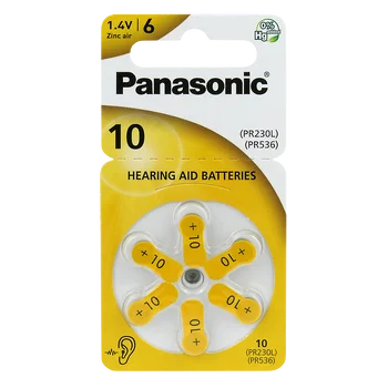 6 x Batteries for Panasonic 10/PR10/PR230L/PR536/PR70 hearing aids