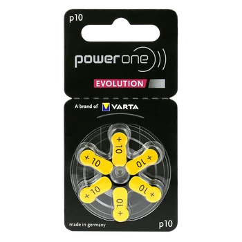 6 x Power One Evolution Varta 10 hearing aid batteries