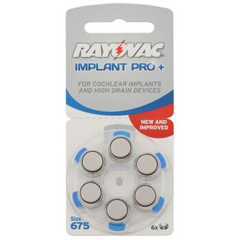 6 x baterie do aparatów słuchowych Rayovac 675 IMPLANT PRO+