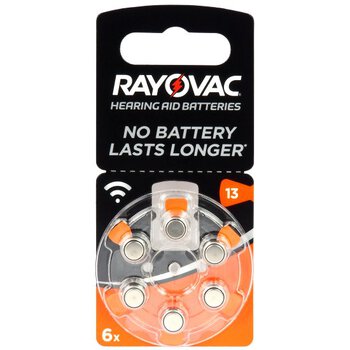 6 x Rayovac 13 Hearing aid batteries