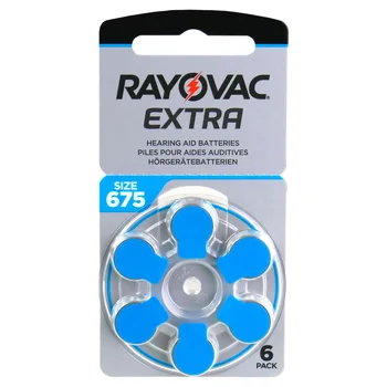 6 x baterie do aparatów słuchowych Rayovac Extra 675