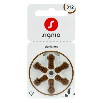 6 x Batteries for Signia 312 MF Hearing Aid