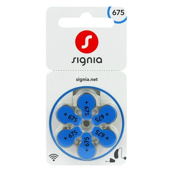 6 x baterie do aparatów słuchowych Signia 675