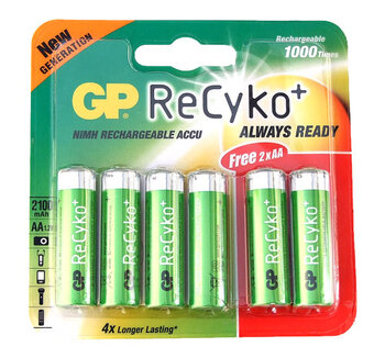 6 x GP ReCyko+ R6/AA 2050mAh