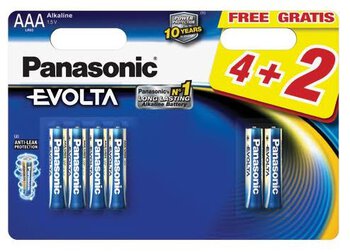 6 x Panasonic Evolta LR03/AAA (blister)