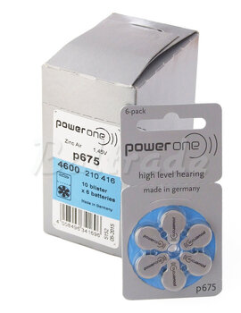 60 x bateria cynkowo-powietrzna Power One Varta 675