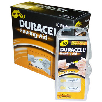 60 x baterie do aparatów słuchowych Duracell Easy Tab 10