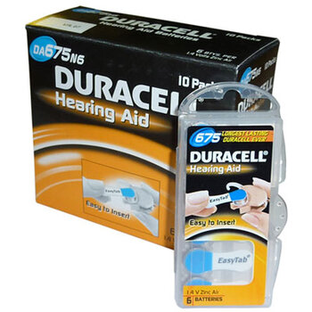 60 x baterie do aparatów słuchowych Duracell Easy Tab 675