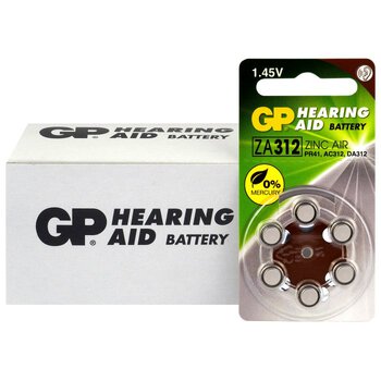 60 x baterie do aparatów słuchowych GP 312 / ZA312 / PR41