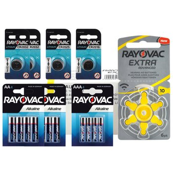 132 x baterie do aparatów słuchowych Rayovac Extra Advanced 10 + zestaw baterii Rayovac