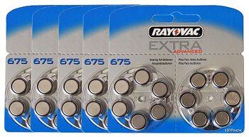 60 x baterie do aparatów słuchowych Rayovac Extra Advanced 675  (podwójny blister)